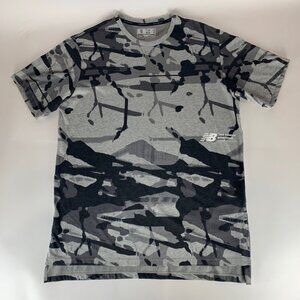 New Balance Gray Black Athletic Crewneck Shirt Mens Large